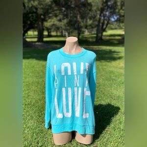 VICTORIA'S SECRET ~ PINK Women Medium Sheer Pullover Long Sleeve Stretch